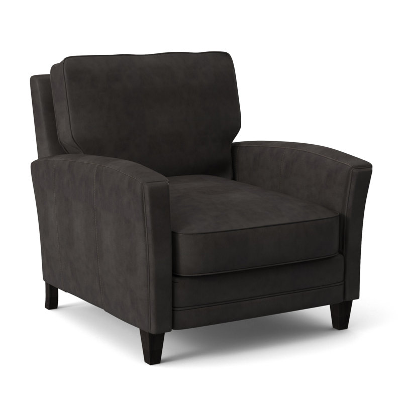 Fauteuil Zion de 93,98 cm de large, Cuir véritable cerise corinthienne, Plantation