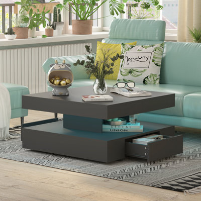 Table basse carrée moderne avec rangement pour salon