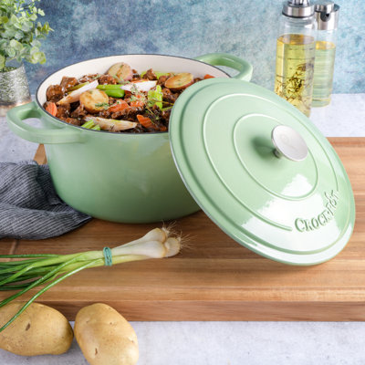 Cocotte ronde artisanale en fonte antiadhésive Crock-pot
