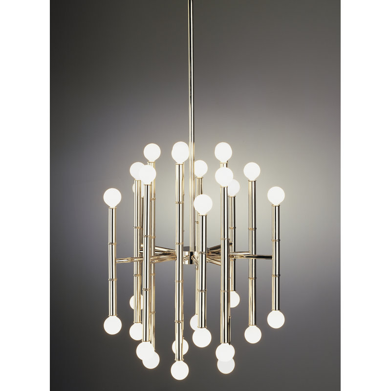 Meurice 30 - Light Sputnik Modern Linear Chandelier, Polished Nickel