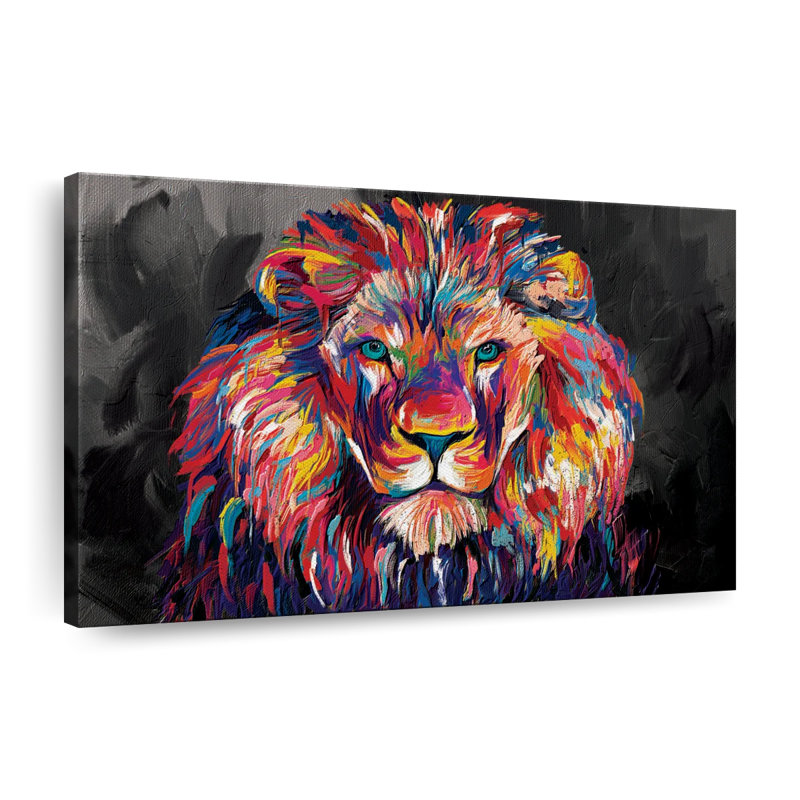 Lion's Gaze Abstract Color Canvas Print, 24" H x 16" W x 1.25" D