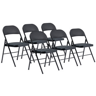 Metal Padded Stackable Folding Chair Folding Chair Set (Set of 6)