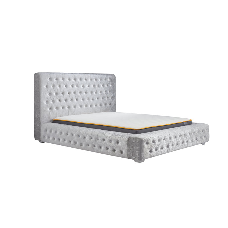 Benning Upholstered Bed Frame, Grey, Super King (6')