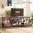 TV Stand with Fabric Drawers, Entertainment Center TV Stand for 55-65/55-75 inch, TV Console Table with Open Storage Shelves, Media Console Charging Station-118565743
