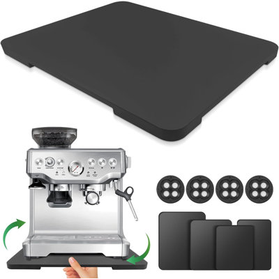 Tapis roulant à roulettes 360 ° pour tapis de comptoir Appliance | Plateau coulissant en bambou avec cafetière à café