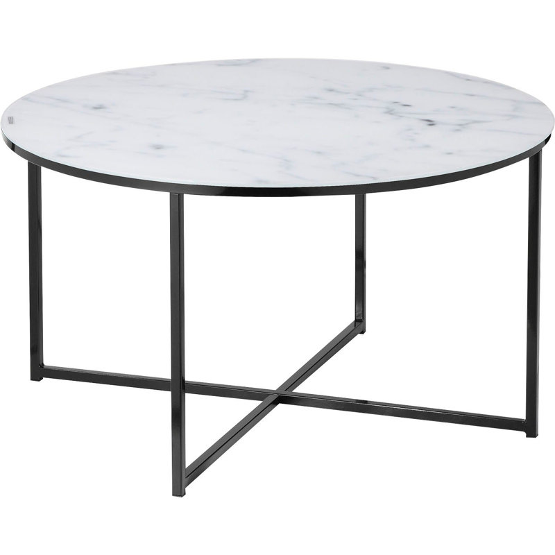 Irvington Cross Legs Coffee Table, White, Black