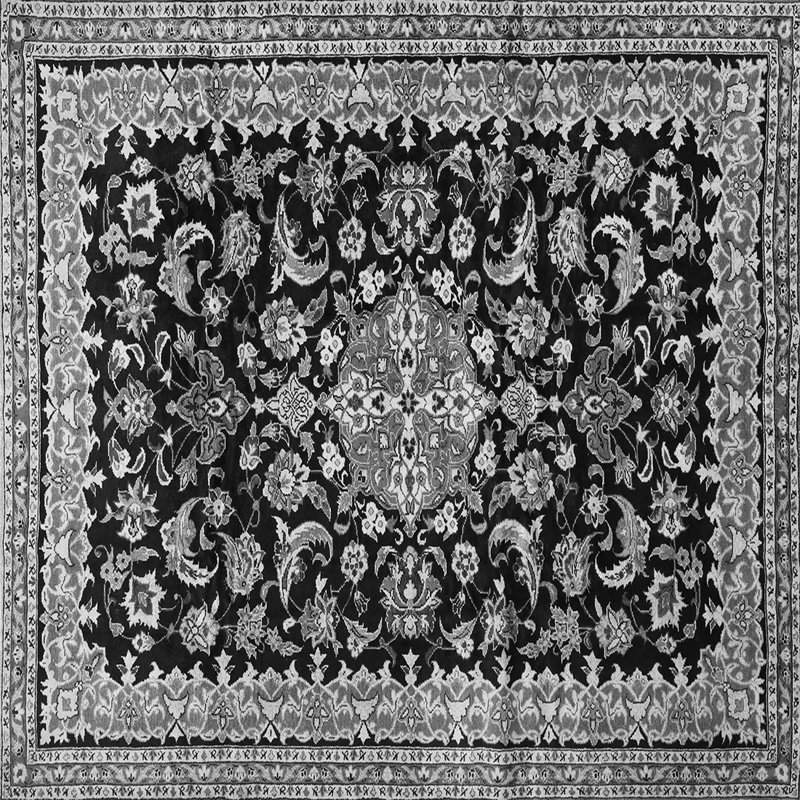 Tapis gris / noir Azara, Carré 8 pi