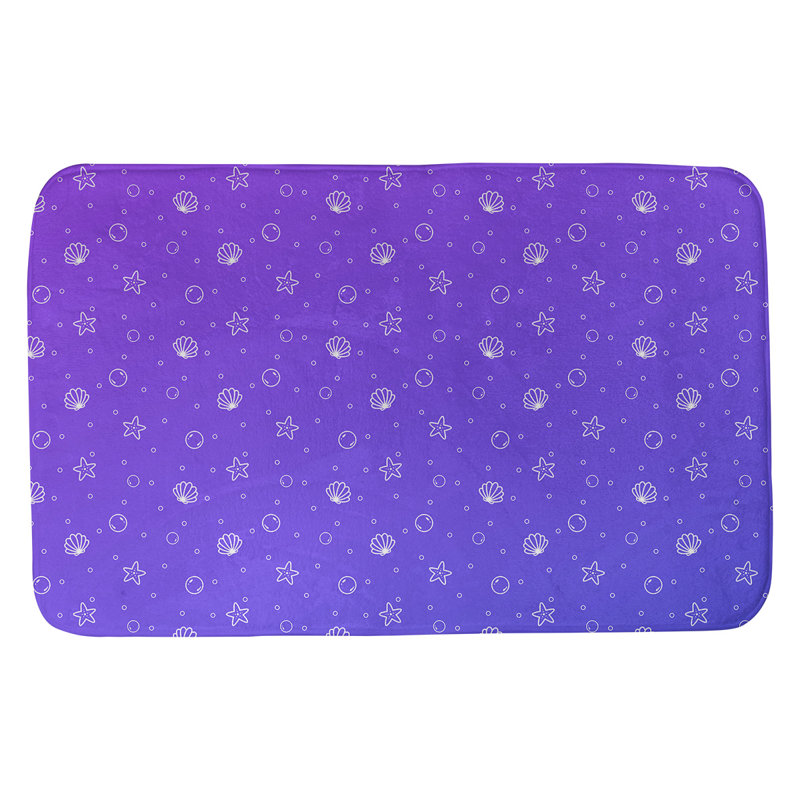Tapis pour salle de bain coquillage Mcguigan, l 17 po x L 24 po, Mauve
