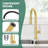 Kitchen Faucet with Pull Down Sprayer, Single Hole Kitchen Sink Faucets, 304 Stainless Steel, Dual-Function Faucet for Sink Farmhouse, Brushed Gold-122877583