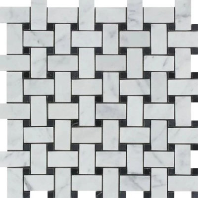 Marble Basketweave Mosaic Wall & Floor Tile