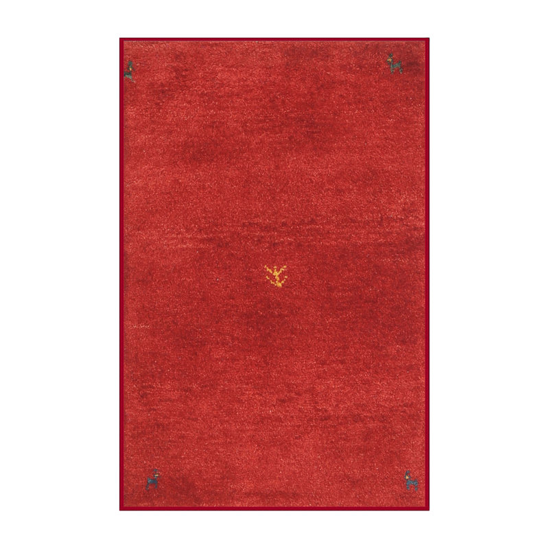 Tapis de zone rouge contemporaine, Rectangle 2 pi x 4 pi