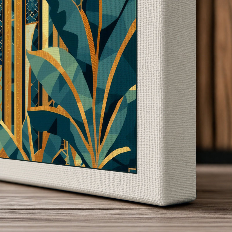 Golden Gateway Art Deco - Wrapped Canvas, 30x20 - 76.2 x 50.8 cm, Cream Border