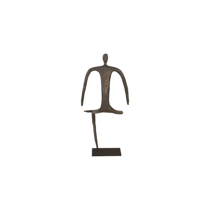 Bronze Abstract Metal Figurine, 17" Tall