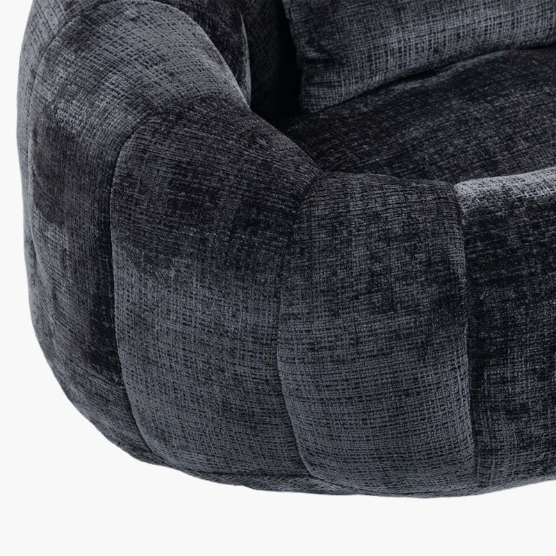 Causeuse Canny, Noir, H 24,8 po x l 55 po x P 37,4 po