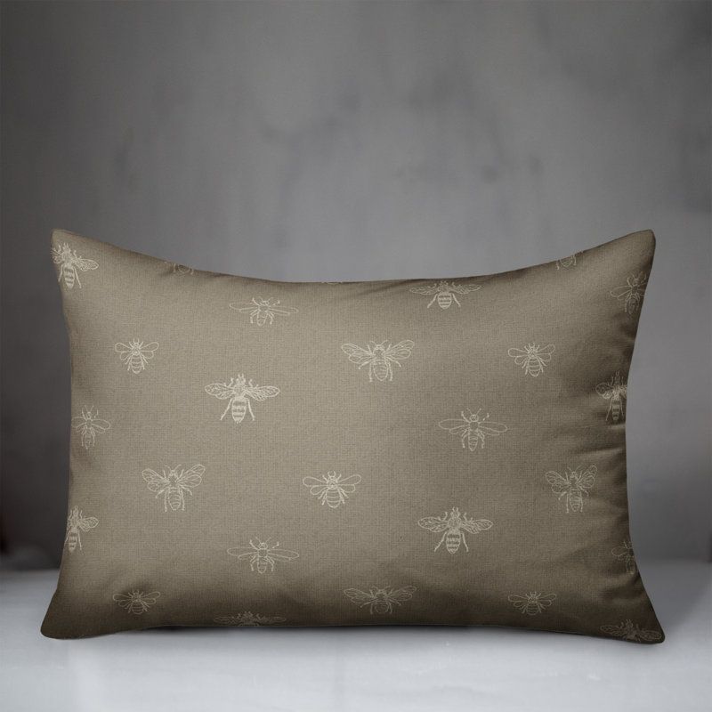 Polyester/Polyester Blend Lumbar Rectangular Pillow Cover & Insert, Tan