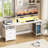 Computer Desk With Led Lights And Power Outlets, Gaming Desk With Monitor Stand,Home Office Writing Desk With Storage-1455193804-1457460340