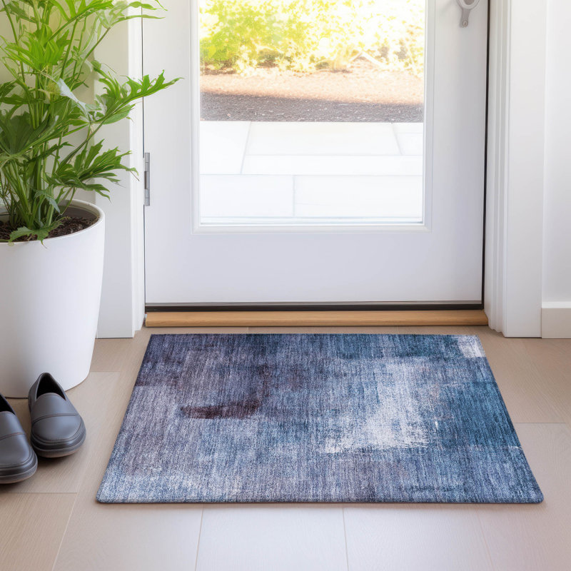Malm Washable Abstract Indoor / Outdoor Rug, Rectangle 1'8" x 2'6"