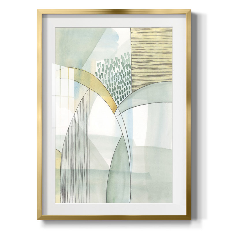 Mint Reflection I - Impression encadrée, H 28,5 po x l 20,5 po, Doré