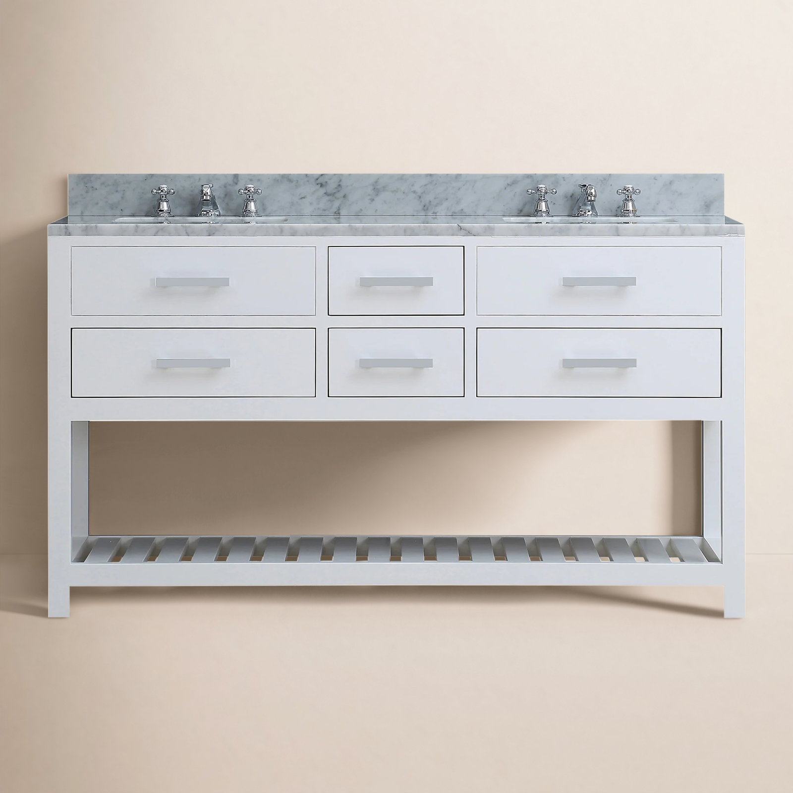 Cronin 60'' Double Bathroom Vanity, Pure White