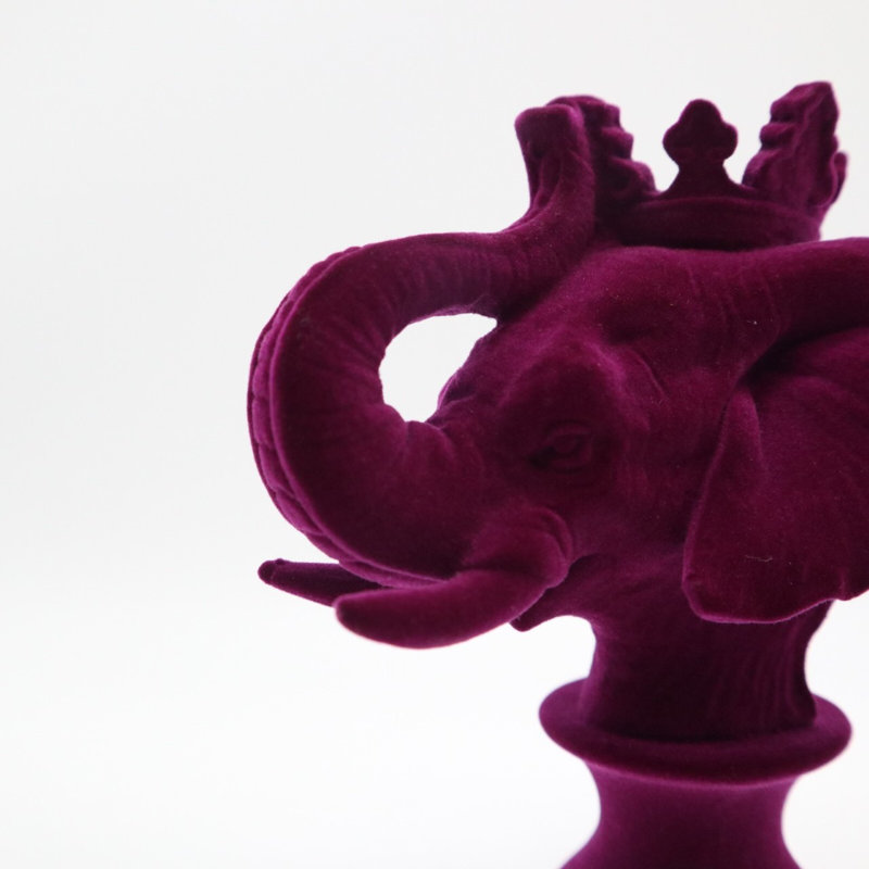 Sculpture éléphant Aadin, Rose rouge