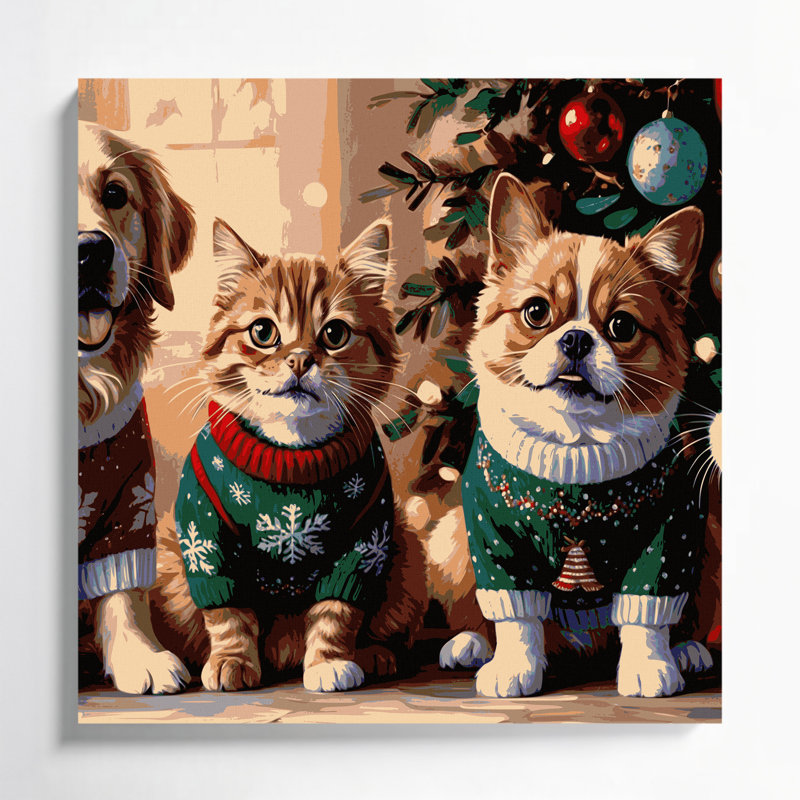 Art mural sur toile de Noël, H 16 po x l 16 po