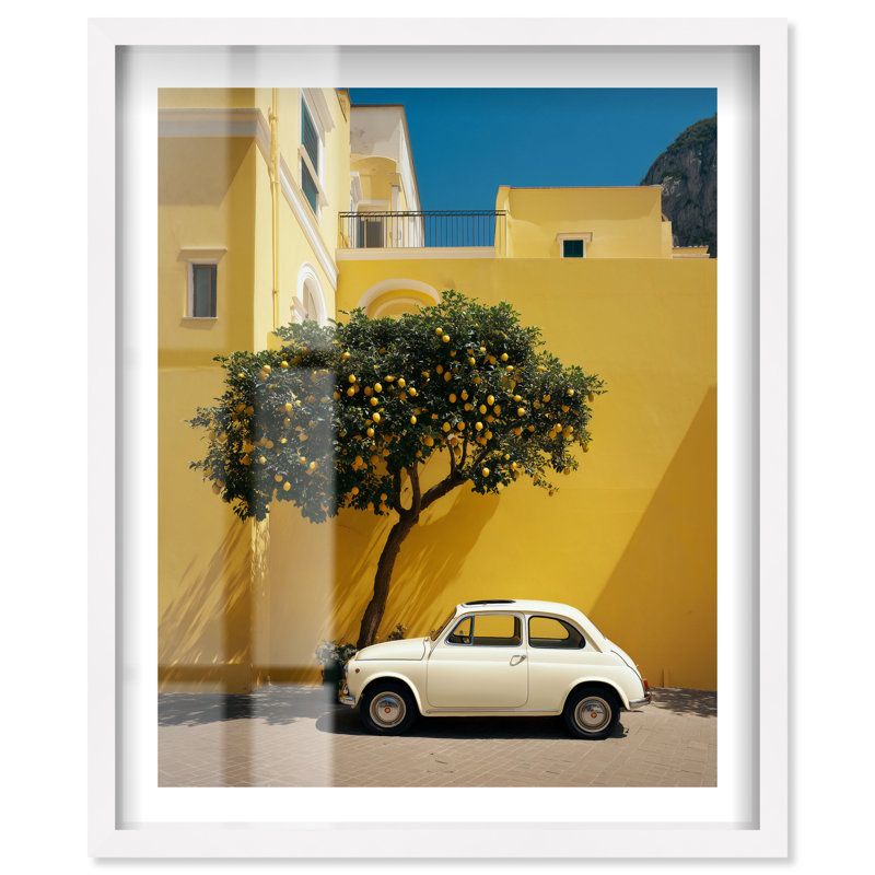 Décoration murale bord de mer Lemon Drive Shadowbox par Notoriart, cadre blanc, H 37 po x l 31 po, H 37 po x l 31 po