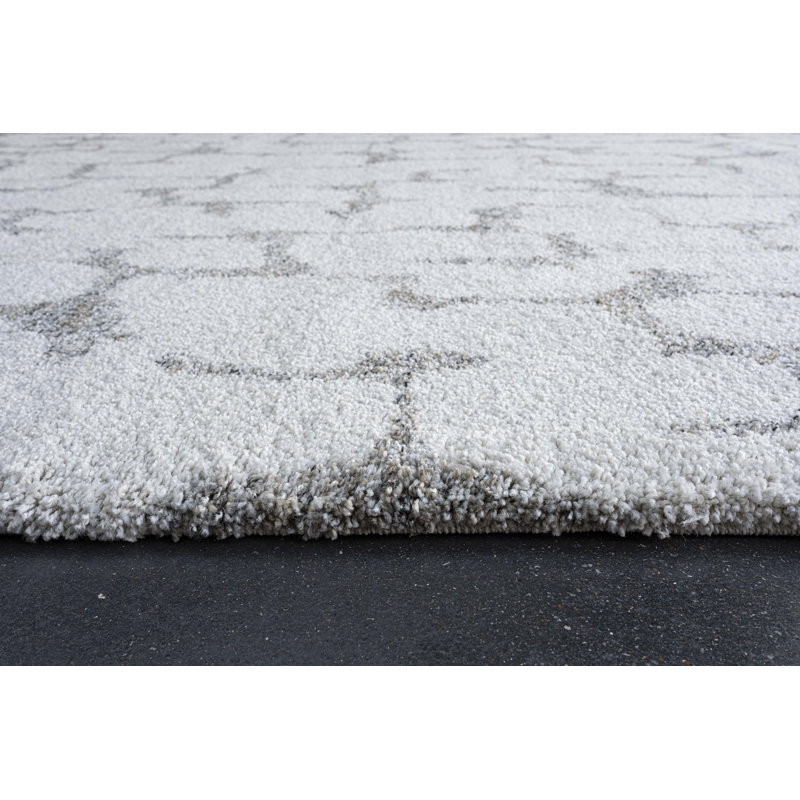 Tapis en polypropylène beige, brun, gris anthracite, ivoire et blanc Granada, Rectangle de 5 pi x 8 pi