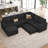 Seybert U Shaped Sofa Set Large Pullout Sofa Bed Modular Sectional Couch With Storage Ottoman-101956944