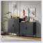 Metal Storage Cabinet with 2 Doors and 2 Adjustable Shelves, Steel Storage Cabinet