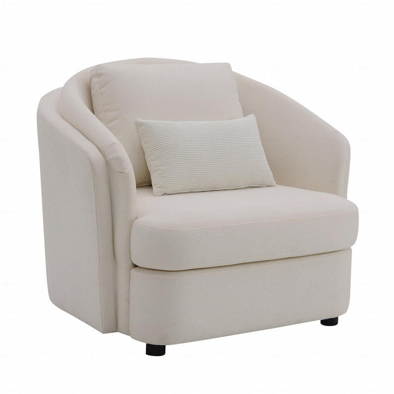 Chaise d'appoint en lin avec 1 coussin décoratif