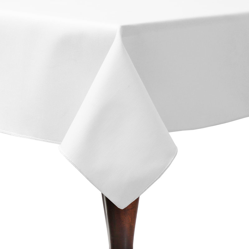 Cotton Twill Rectangular Tablecloth, 10, White, 52" L x 48" W