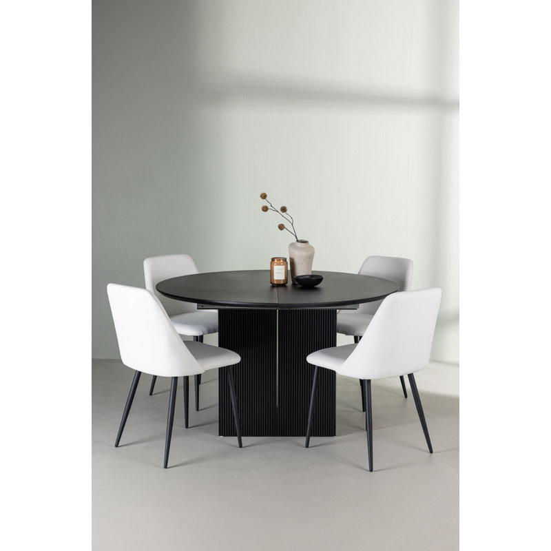 Levesque 4 - Person Dining Set, White, White