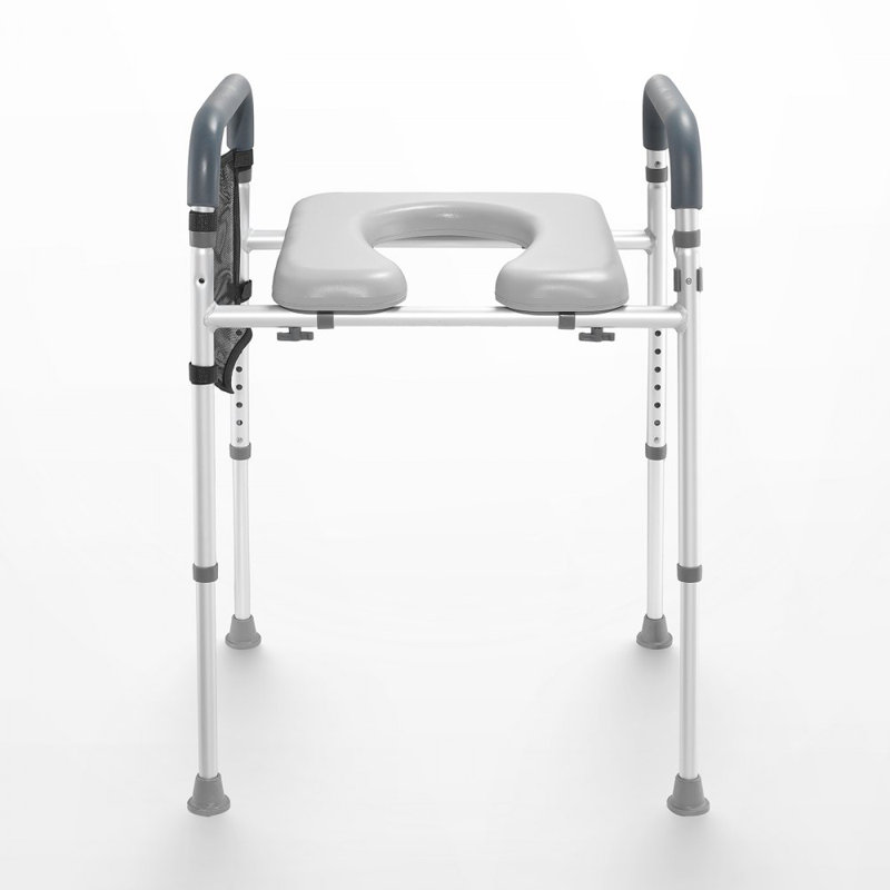 Raised Toilet Seat, 7-Position Height Adjustment 19.3" - 25.2", 350lbs Weight Capacity