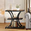 Ensemble de 2 tables de bout, table d'appoint étroite avec tablettes de rangement
