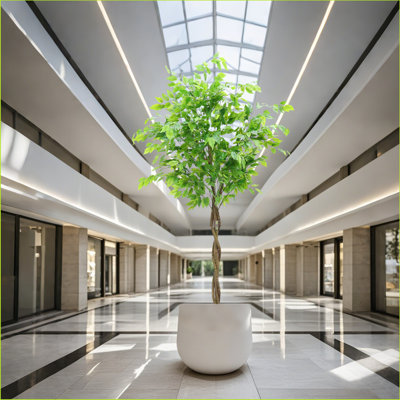Ficus artificiel, fausse plante, ficus en soie artificiel, faux arbre en pot réaliste pour la maison, le salon, la chambre, le bureau, l'entrepôt, l'intérieur et l'extérieur