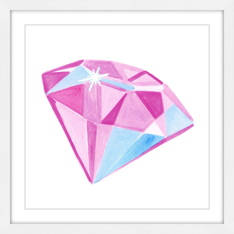 Pink and Blue Abstract Diamond Canvas Print