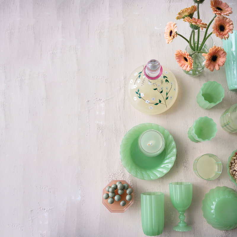 Bol à piédestal en verre pressé Verde