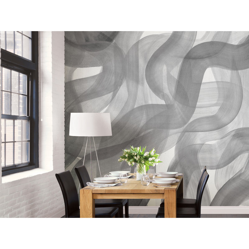 Geometric Wall Mural, Gray