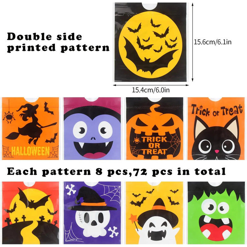 Sacs à friandises à cordon pour l'Halloween - Fournitures pour fêtes d'Halloween