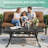  Cast Aluminum Outdoor Coffee Table, 41.98 X 20.98 Inch Rectangular Patio Conversation Table With Lattice Top, Rust-Resistant All-Weather Center Table For Deck, Backyard, Porch, Antique Bronze-1119963688