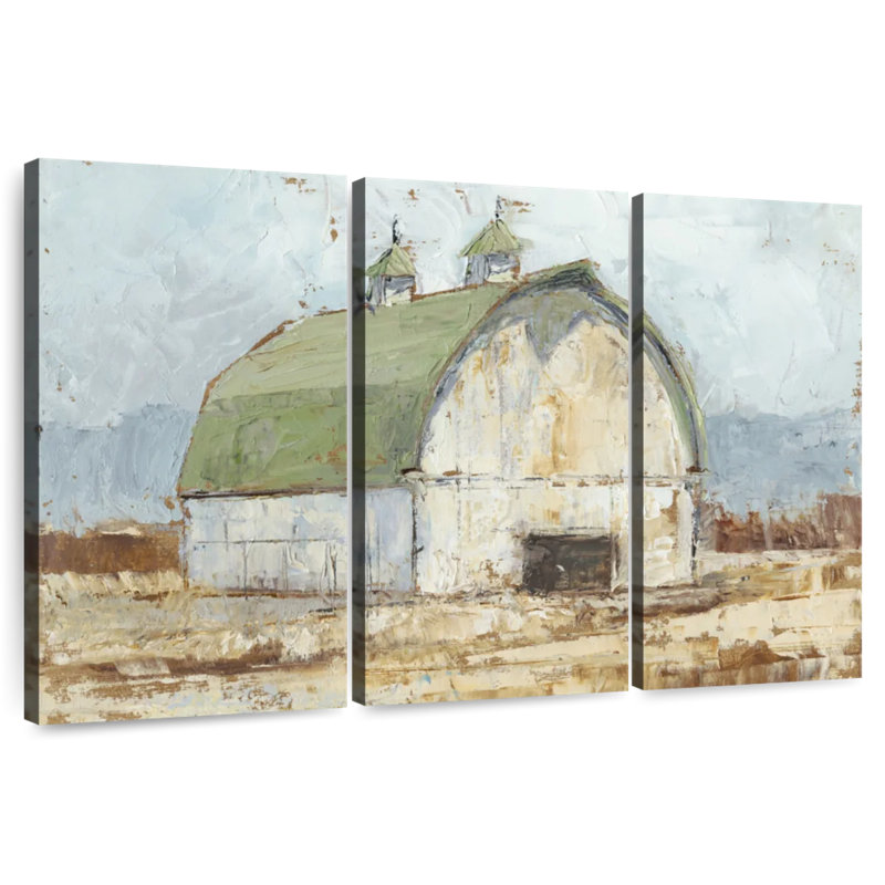 Lilie Whitewashed Barn II, 28" H x 45" W