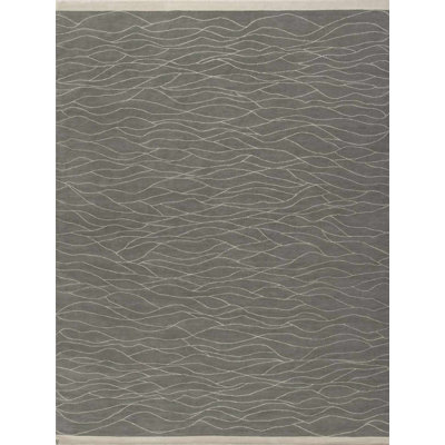 Web Abstract Area Rug in White/Gray