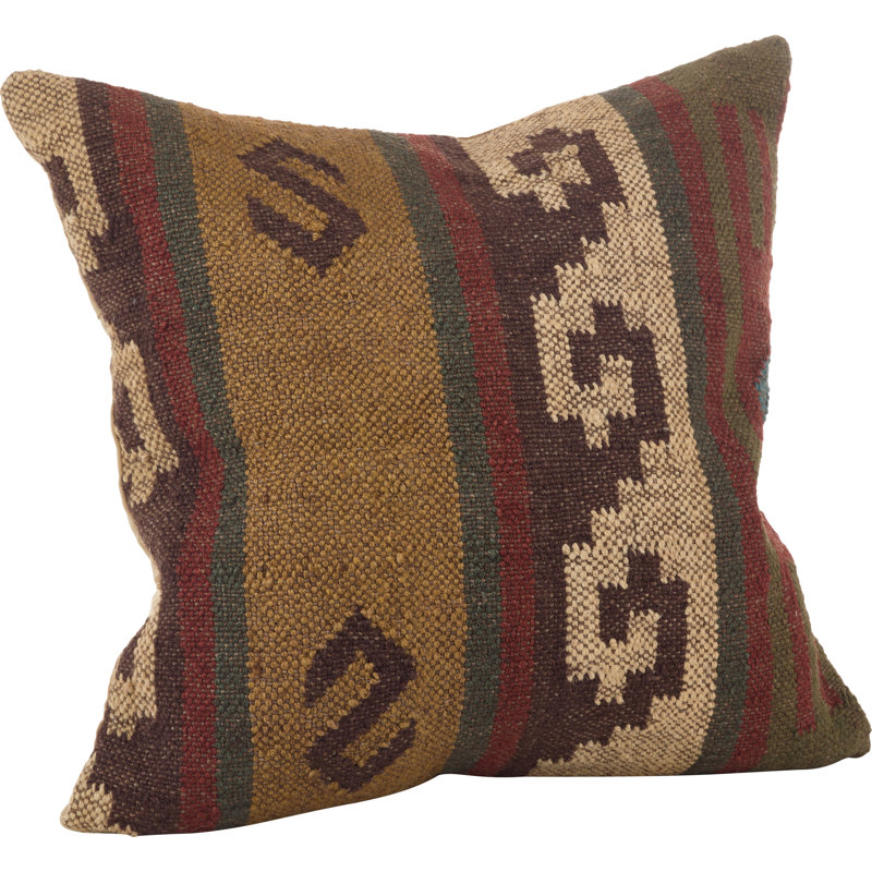 Kilim Design Multicolor Down Filled Square Throw Pillow