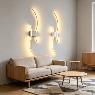 Ensemble de 2 appliques murales rechargeables à piles, à intensité variable avec télécommande et capteur tactile, gradation continue, 3 températures de couleur, minuterie, installation rapide sans câblage