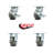 4 Inch Thermoplastic Rubber Caster Set with Ball Bearings 2 Brakes 2 Rigid SCC|SCC-30CS420-TPRBD-TLB-2-R420-2