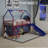Jack Metal Junior House Twin Loft Bed with Slide and Curtain Set,  Hero Color Red and Blue-391788130