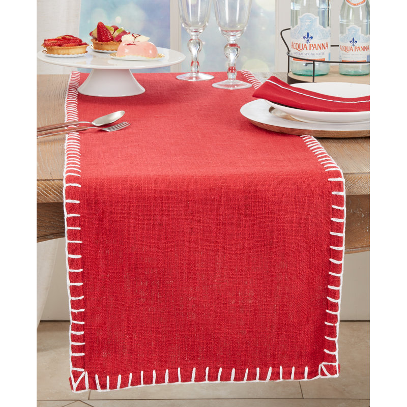 Geometric Table Runnner, Red