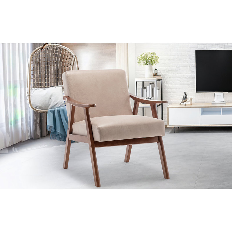 Chaise confortable Mid-Century moderne pour la détente et le style, Chameau clair