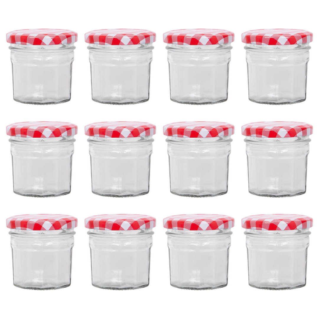 Argon Tableware Glass Jam Jars with Lids