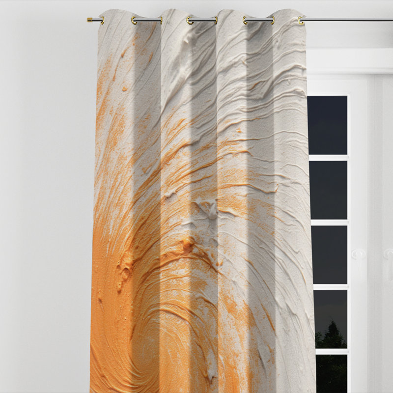 Latorre - Rideau obscurcissant avec œillets Modern Spiral - 1 panneau, L 52 po x L 90 po, Œillets dorés